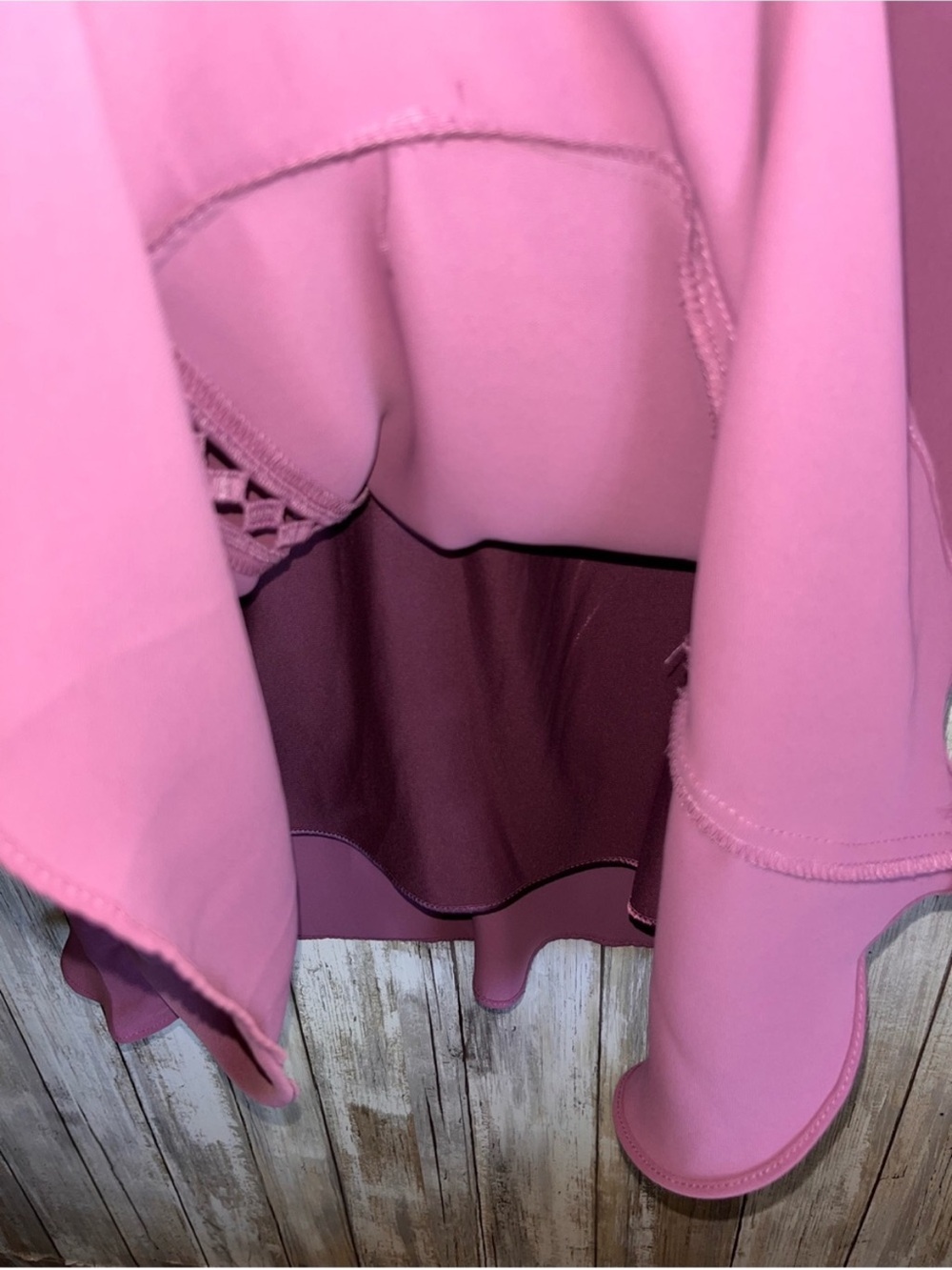 WHBM Warm Violet Bell Sleeve Shift Dress Lace Trim Purple Size 2 - Picture 7 of 10